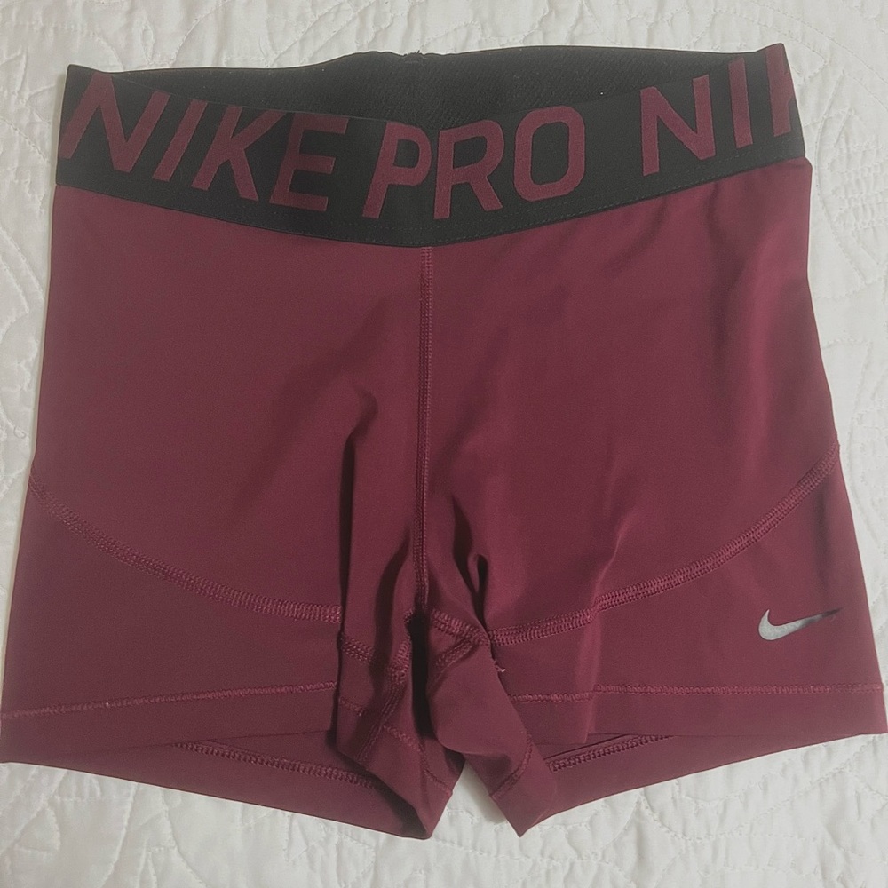 Maroon Nike pro shorts